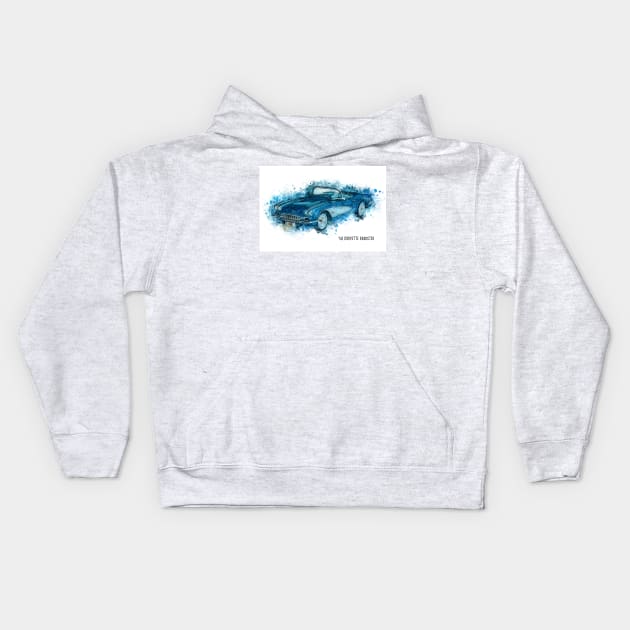 58 Corvette Roadster Kids Hoodie by Naumovski